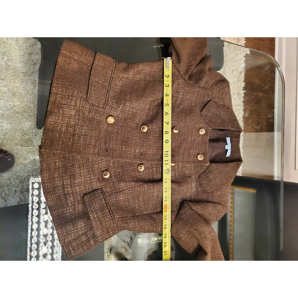 Antonio Melani Women Brown Polyester Long Sleeve Double Breasted Blazer Size 6 - Picture 10 of 11